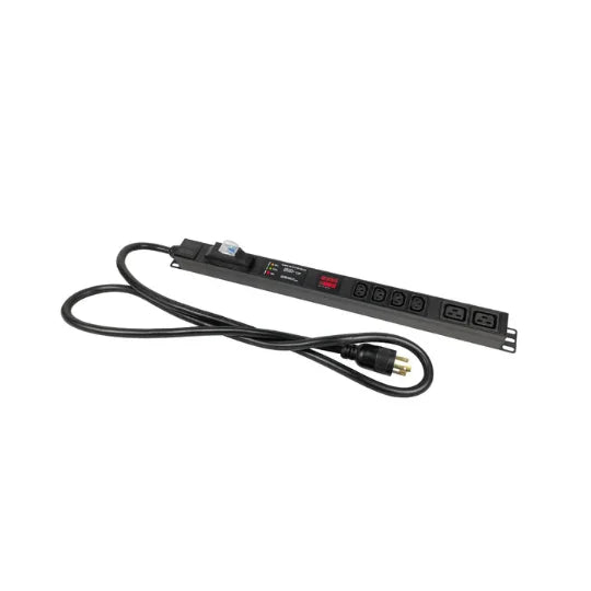 AMC 30A Metered PDU 240V, NEMA L6-30P, 6 C13 & 2 C19 Outlets